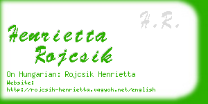 henrietta rojcsik business card